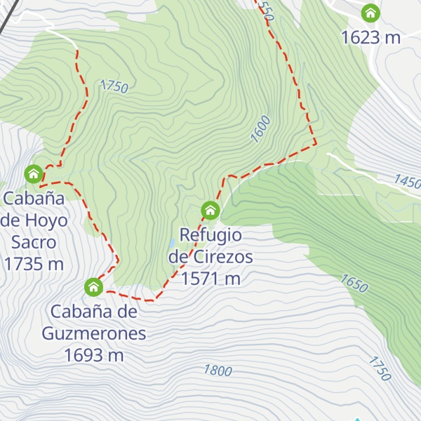 Map of Refugio de Cirezos
