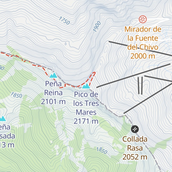 Map of Pico de los Tres Mares