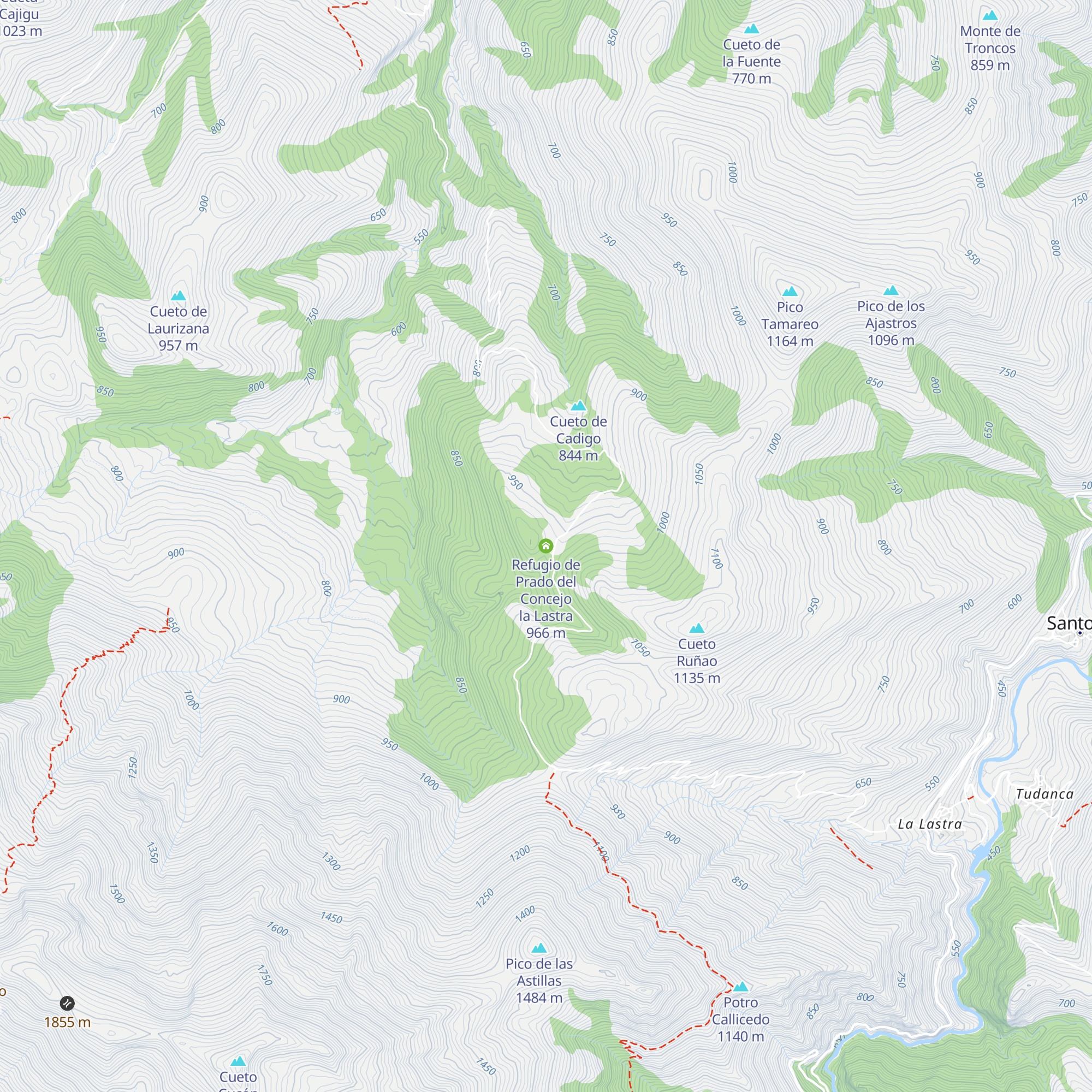 Refugio de Prado del Concejo la Lastra map