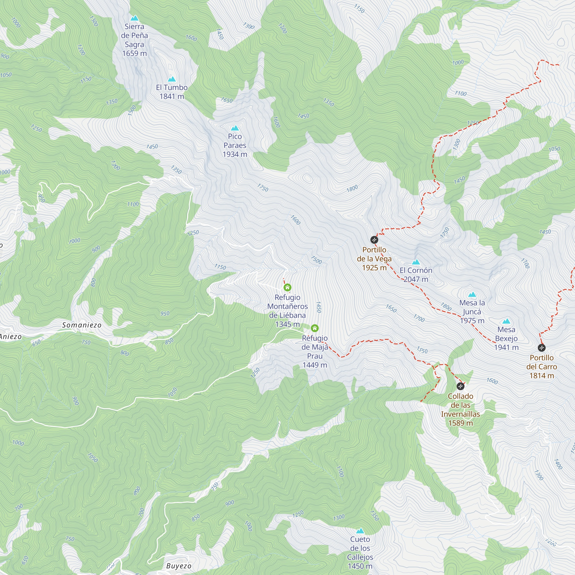 Refugio Montañeros de Liébana map