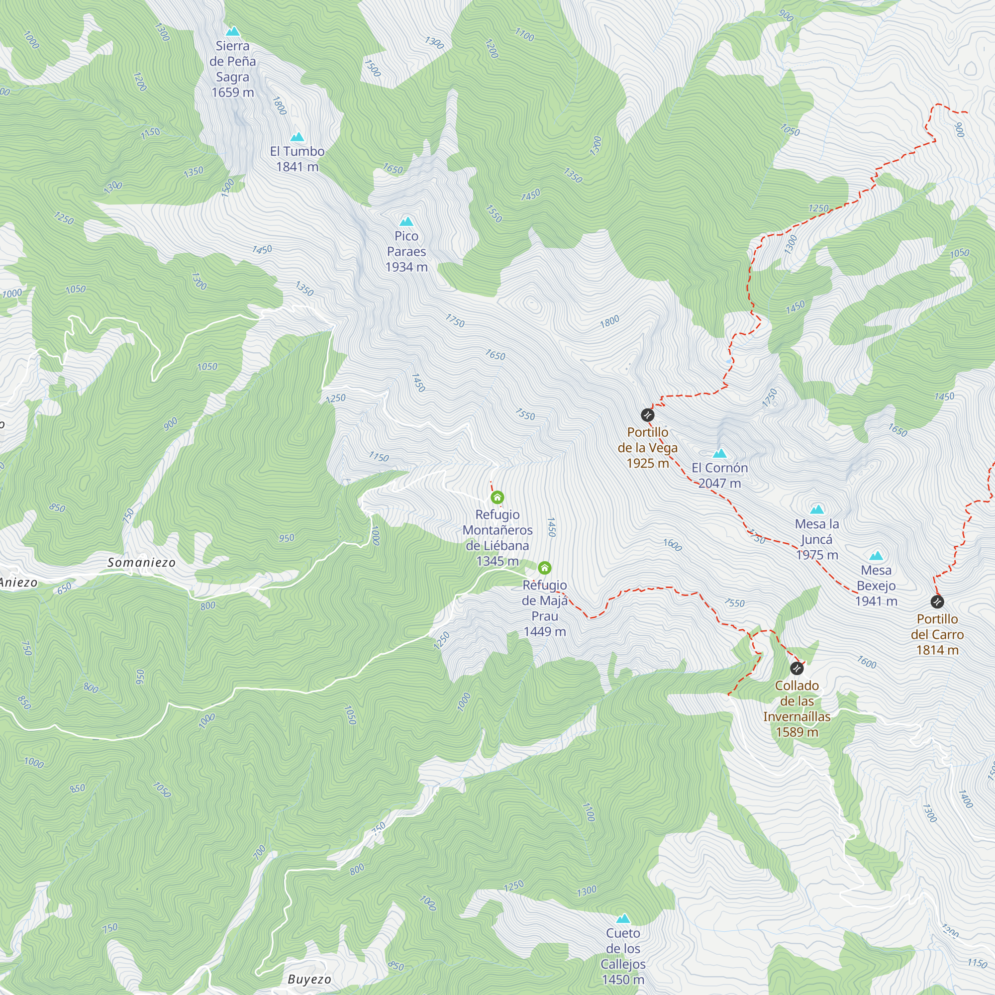 Refugio Montañeros de Liébana map