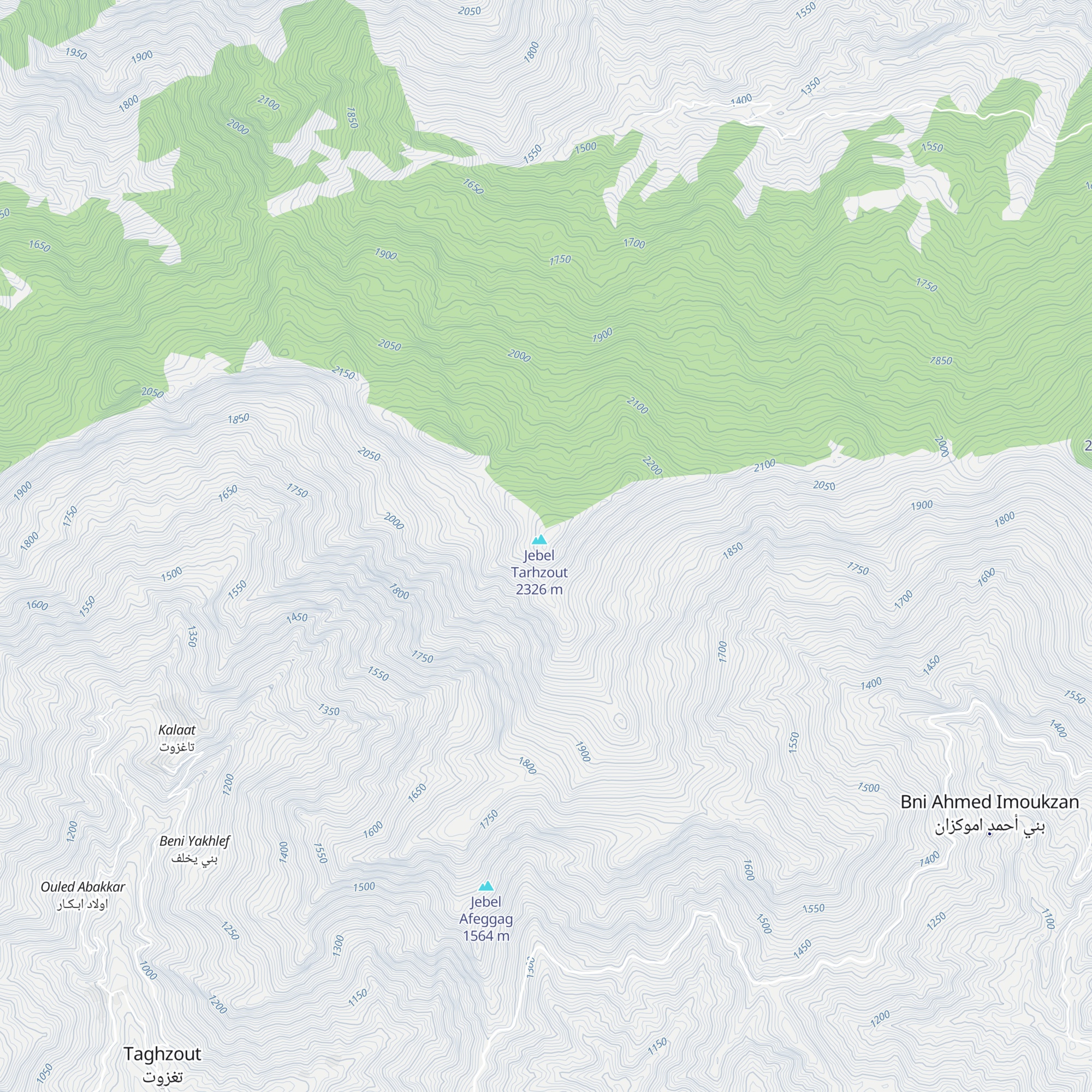 Jbel Boukzine map