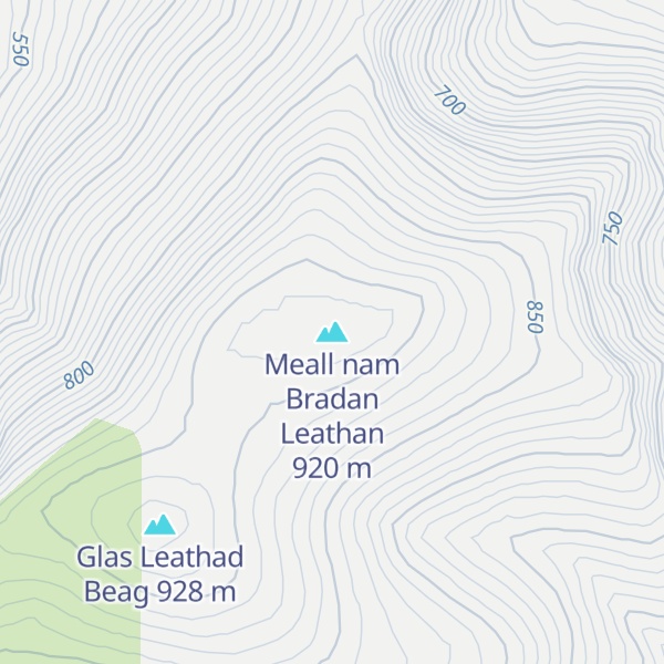 Map of Meall nam Bradan Leathan