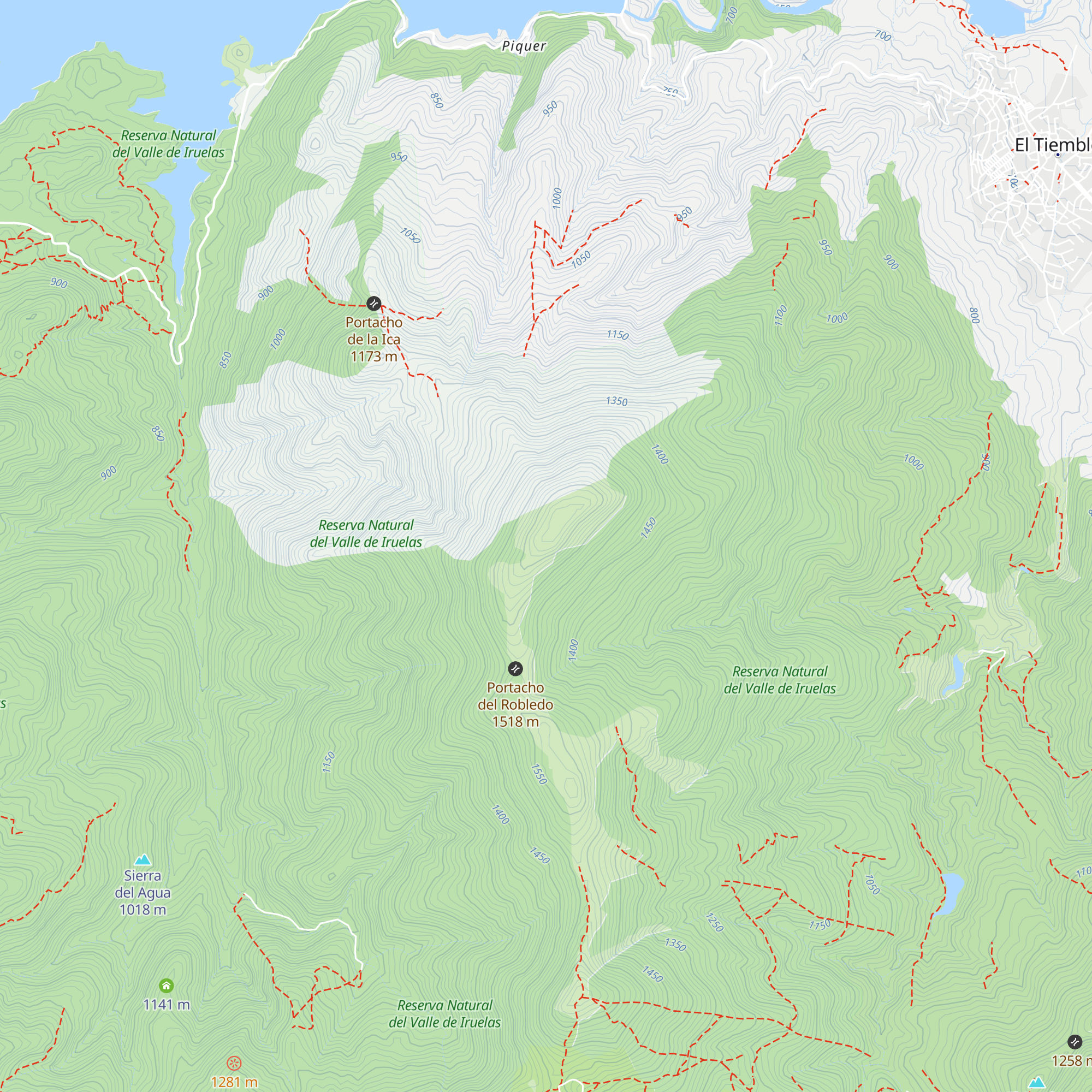 Refugio La Parra map