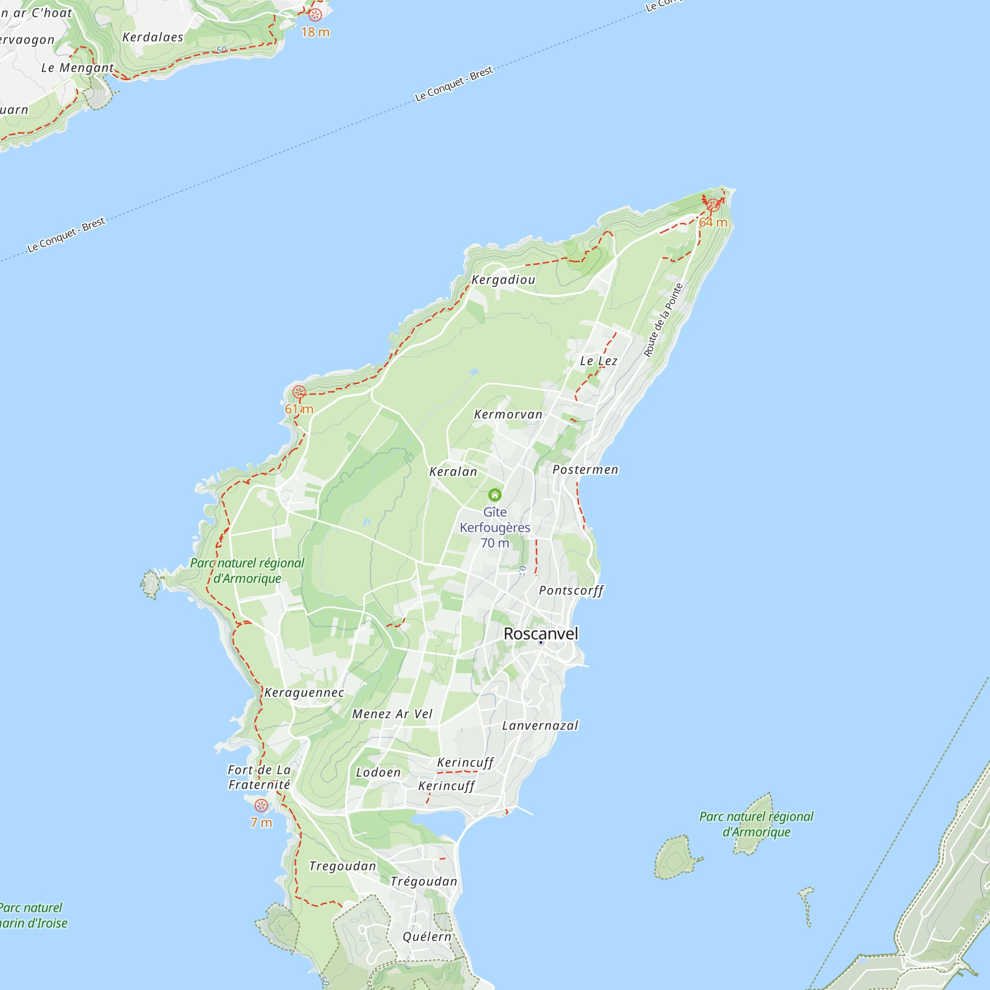 Gîte Kerfougères map