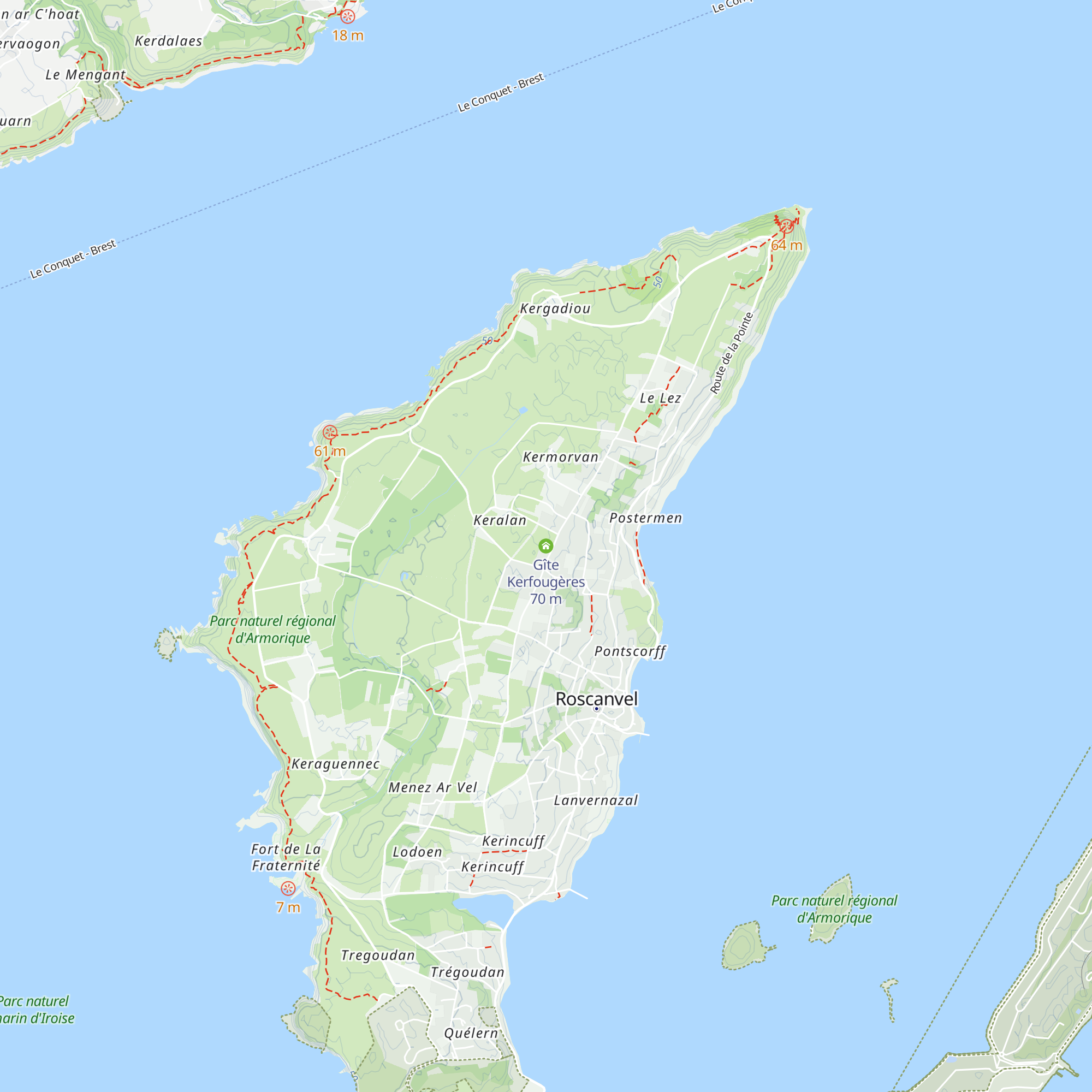 Gîte Kerfougères map