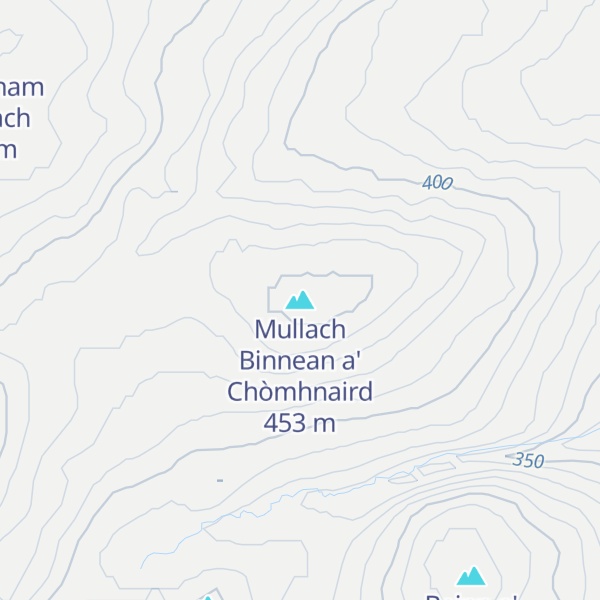 Map of Mullach Binnean a' Chòmhnaird