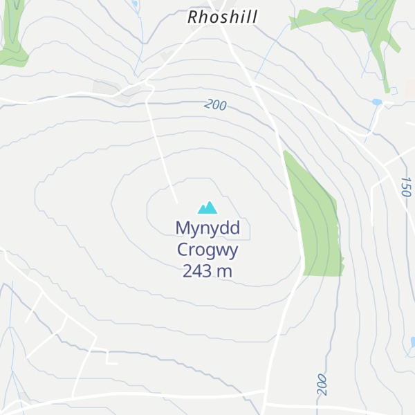 Map of Mynydd Crogwy