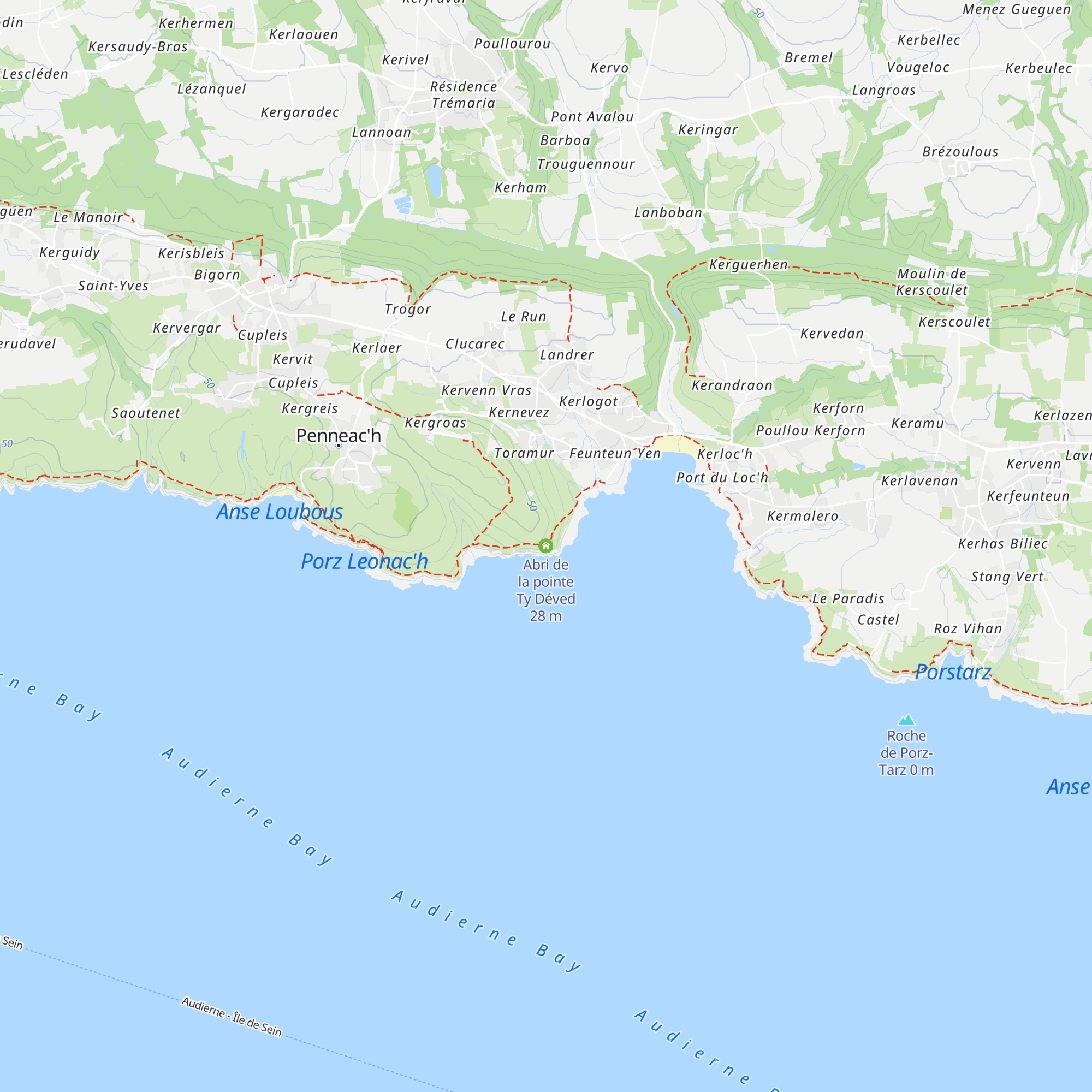 Abri de la pointe Ty Déved map