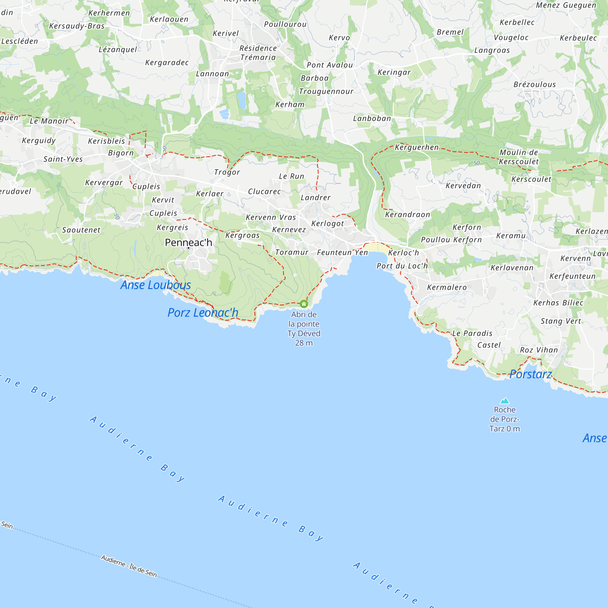 Abri de la pointe Ty Déved map