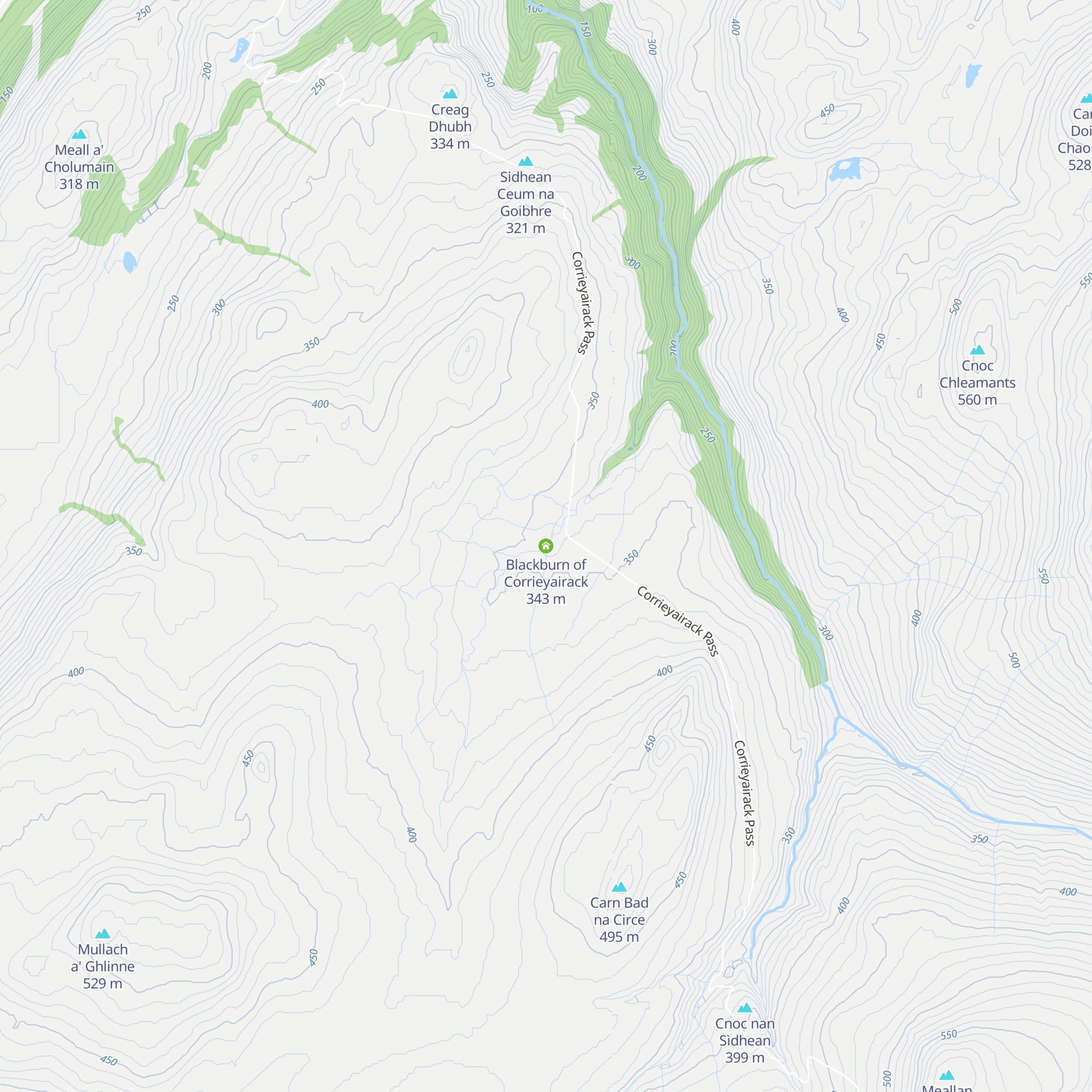 Blackburn of Corrieyairack map