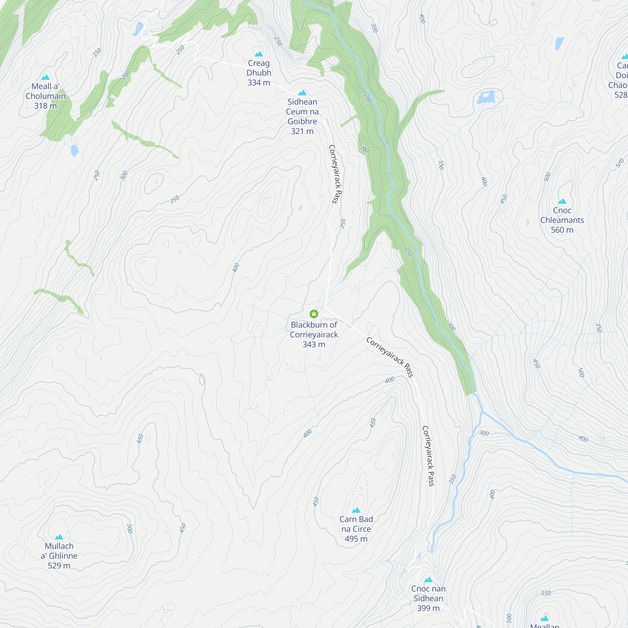 Blackburn of Corrieyairack map