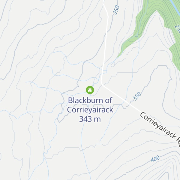 Map of Blackburn of Corrieyairack