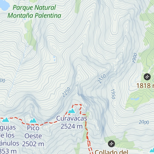 Map of La Cola del Curavacas