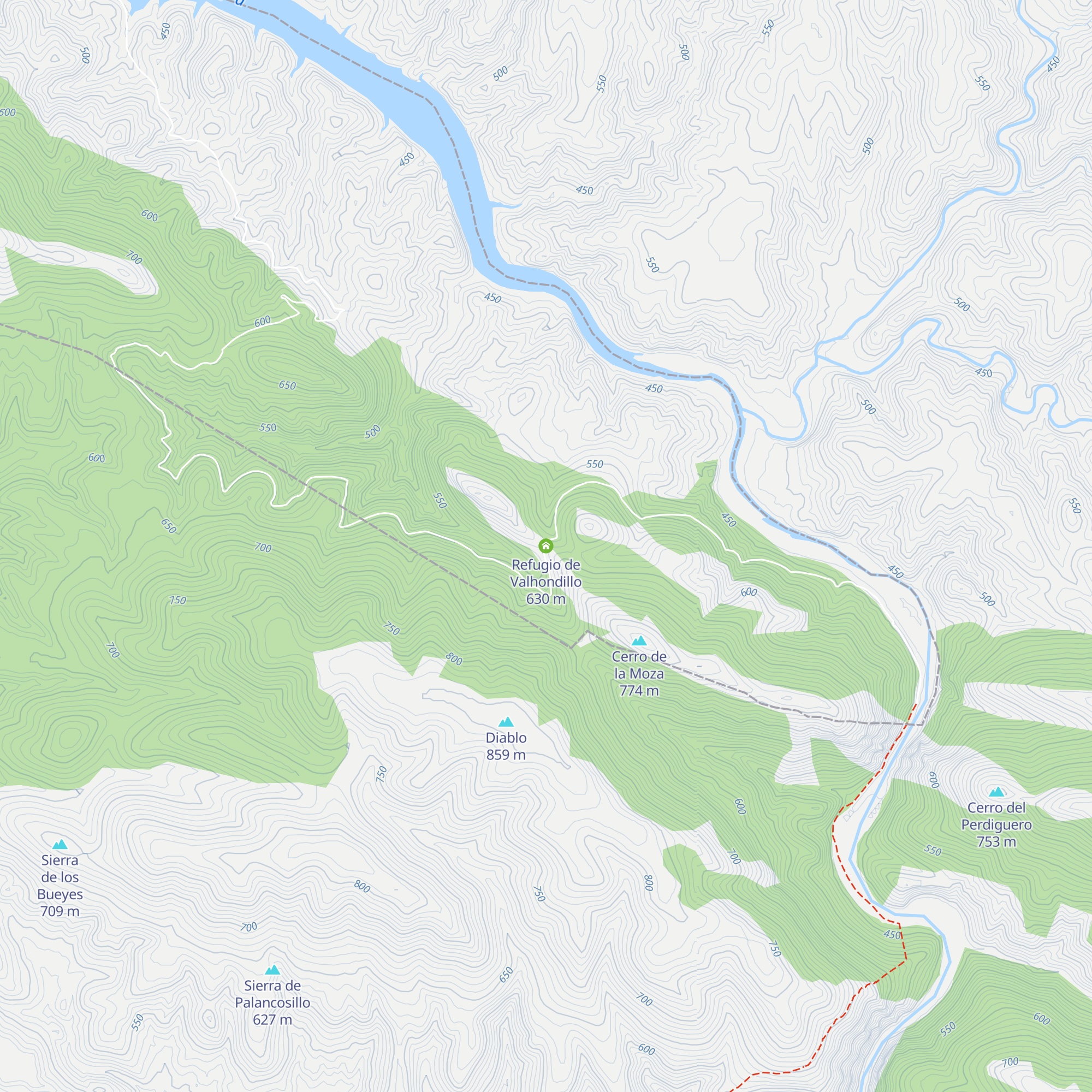 Refugio de Valhondillo map