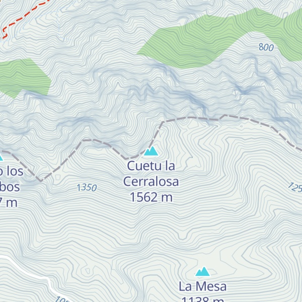 Map of Cuetu la Cerralosa