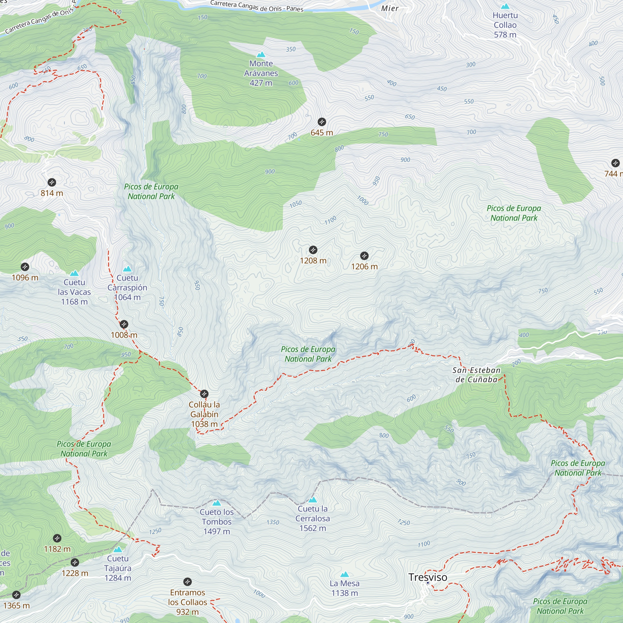 Cabañas de Lláu map