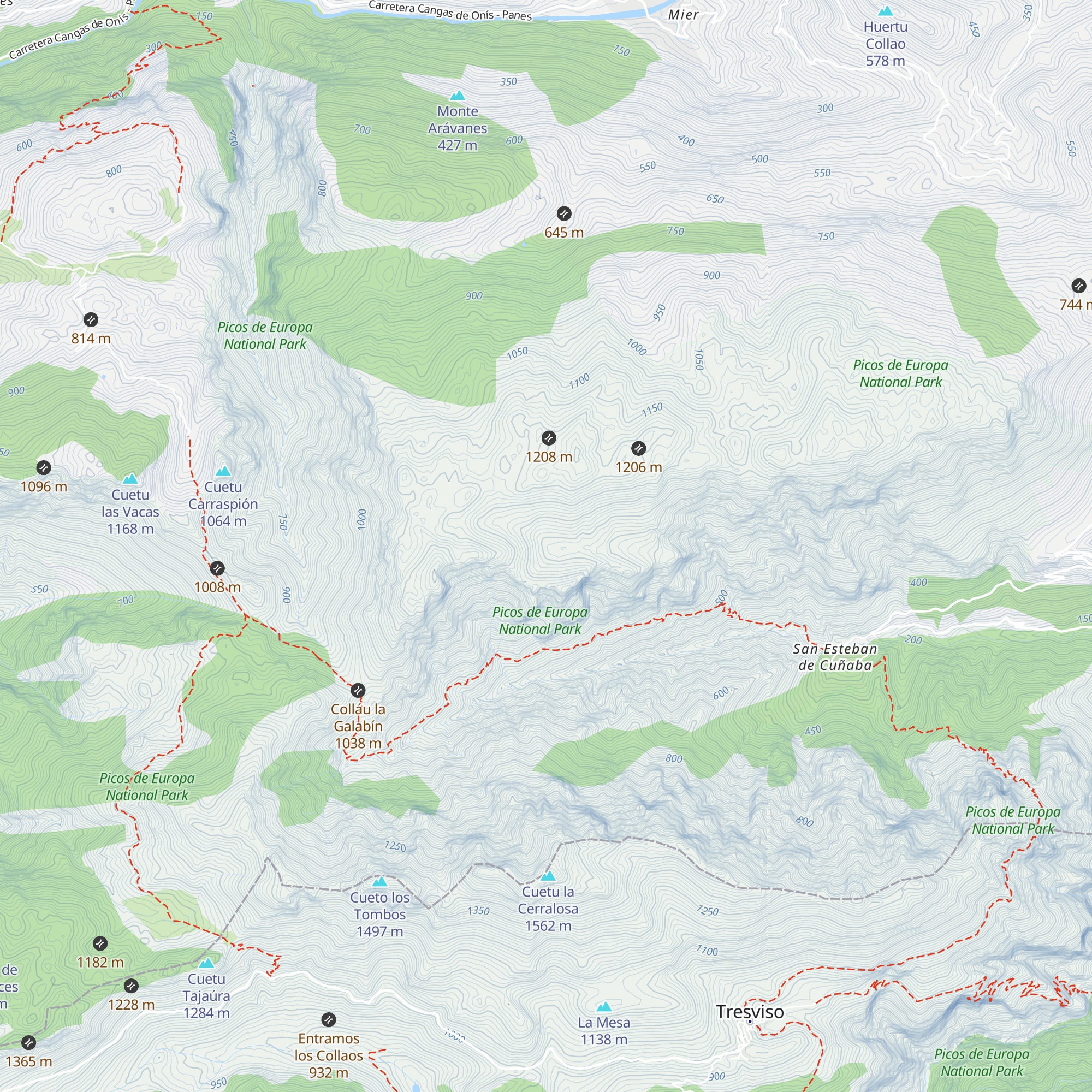 Cabañas de Lláu map