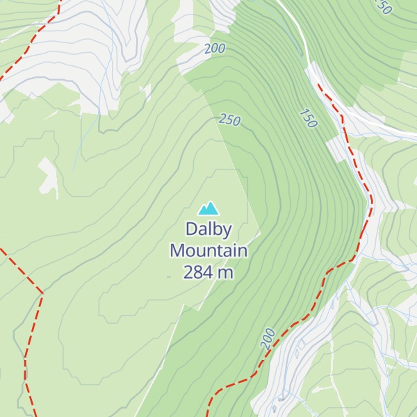 Map of Dalby Mountain
