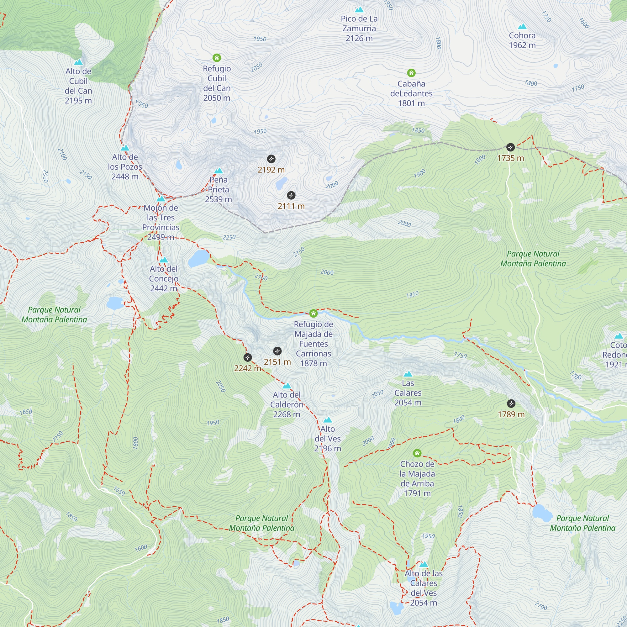 Refugio de Majada de Fuentes Carrionas map