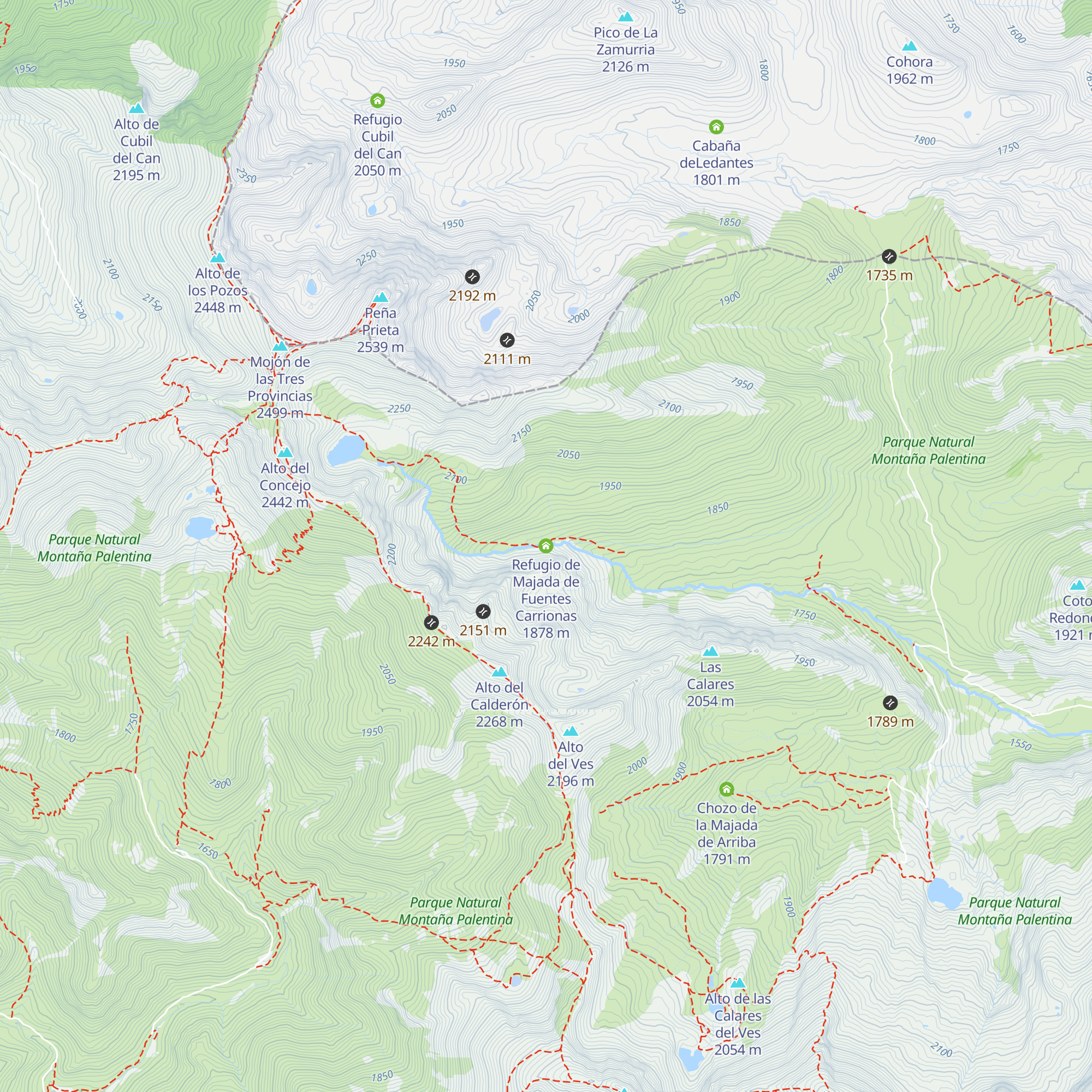 Refugio de Majada de Fuentes Carrionas map
