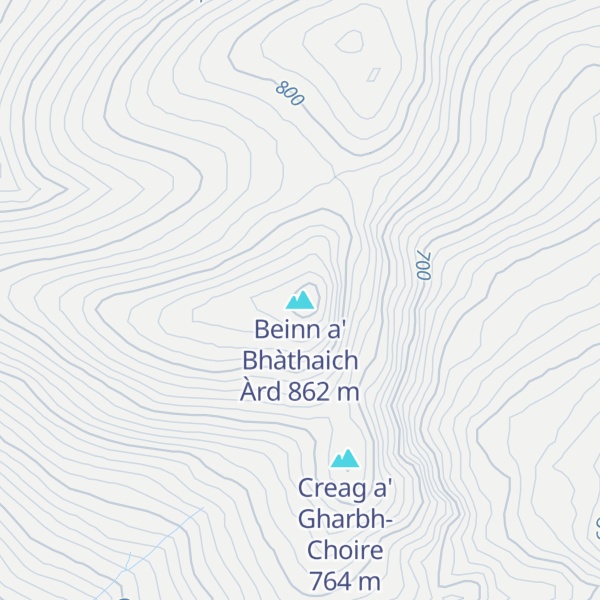 Map of Beinn a' Bhàthaich Àrd