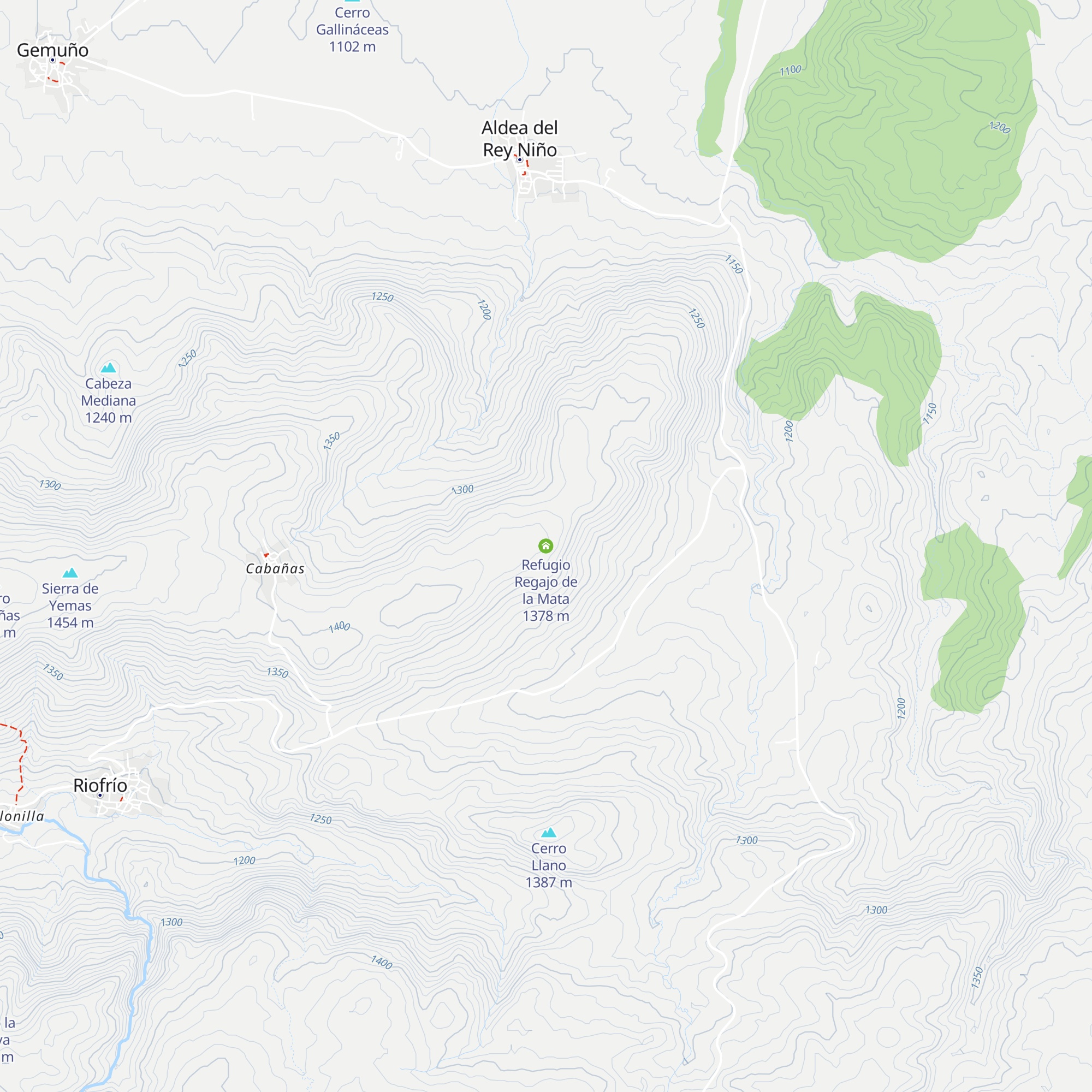Refugio Regajo de la Mata map