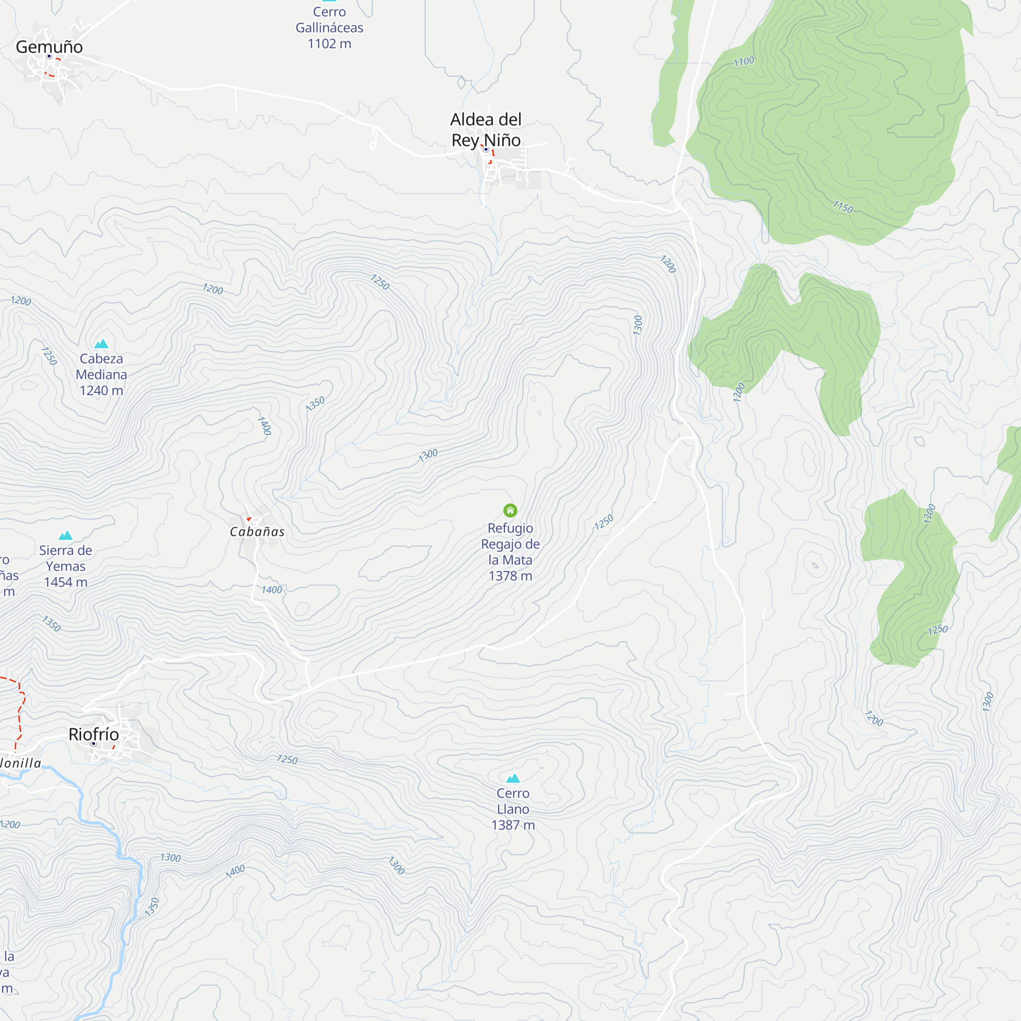Refugio Regajo de la Mata map