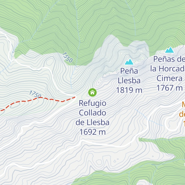 Map of Refugio Collado de Llesba
