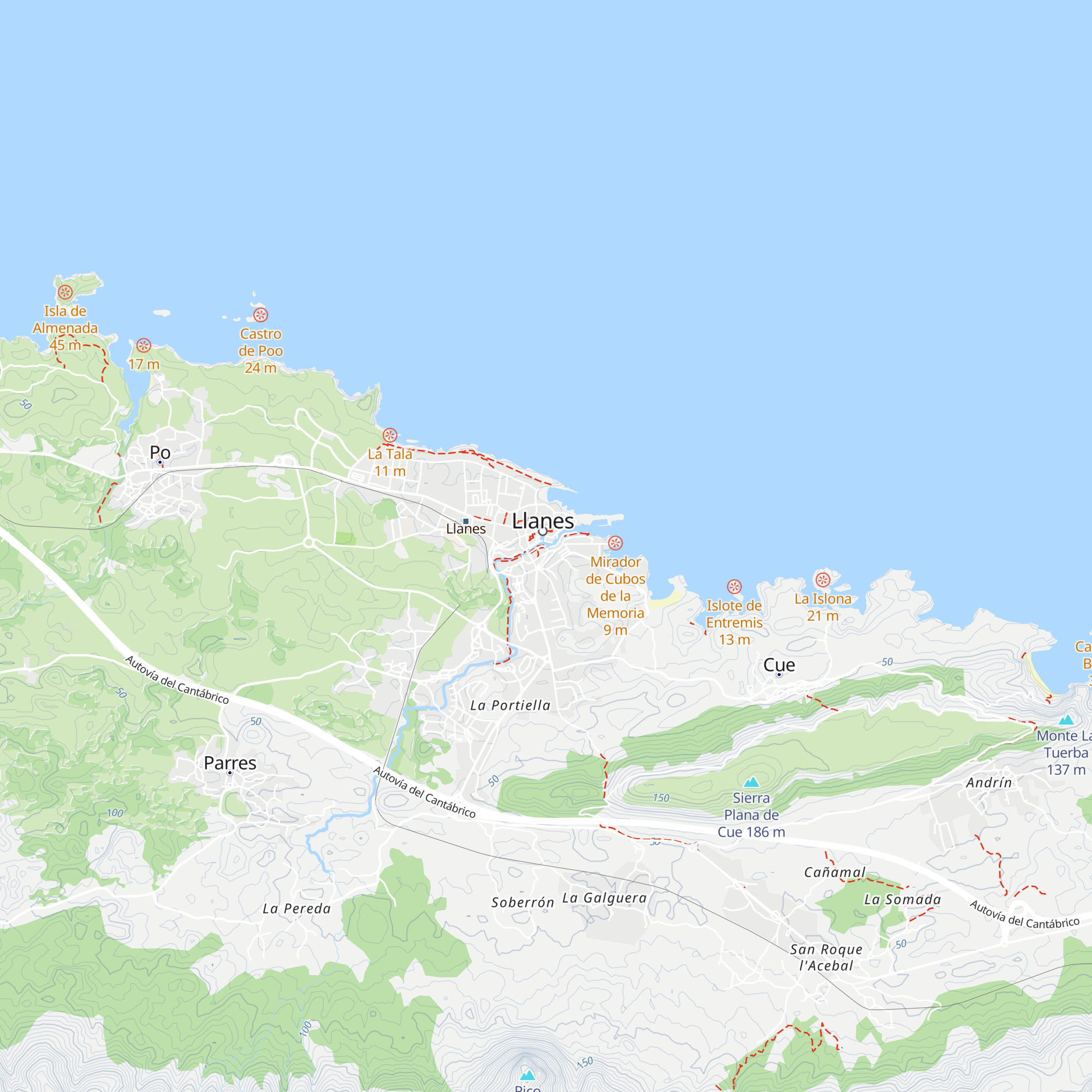 Oficina de Turismo Llanes map