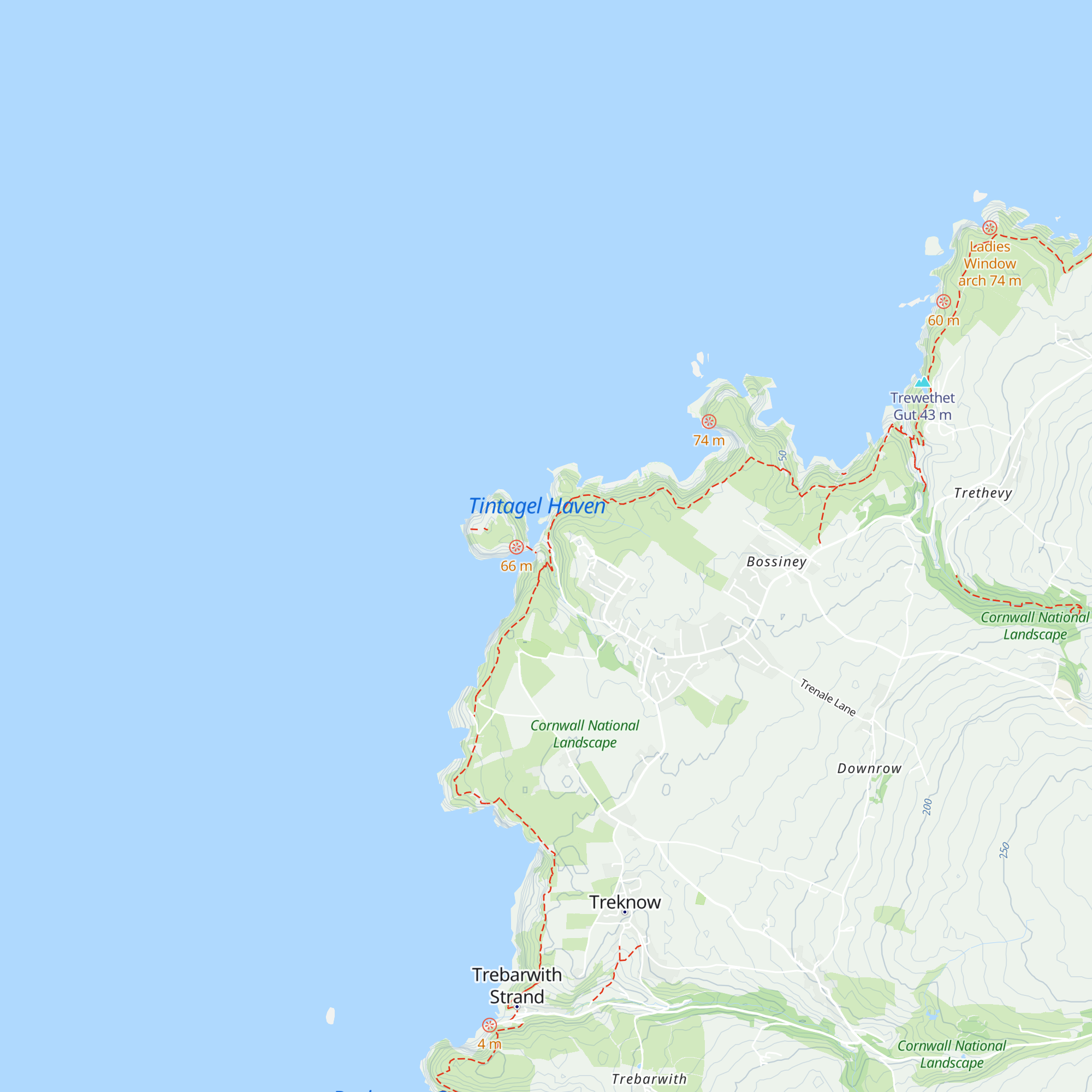 Tintagel Castle Visitor Information Center map