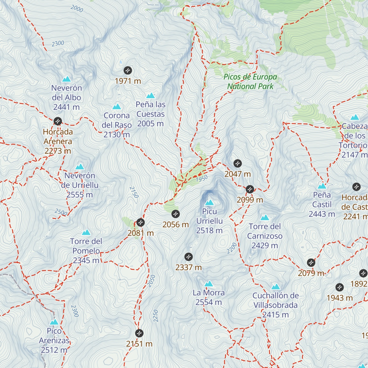 Refugio de Urriellu map
