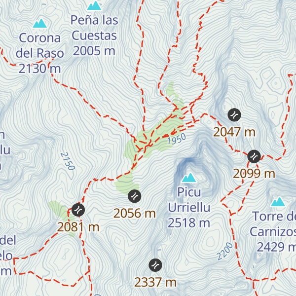 Map of Refugio de Urriellu