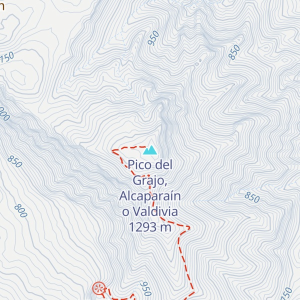 Map of Pico del Grajo, Alcaparaín o Valdivia