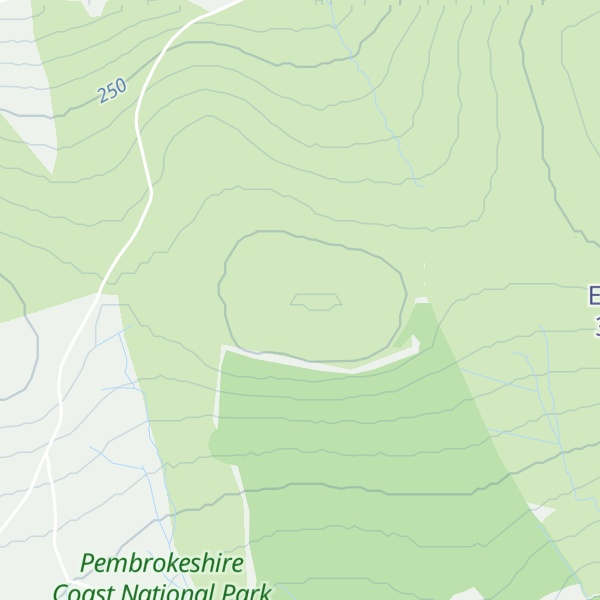 Map of Mynydd Caregog