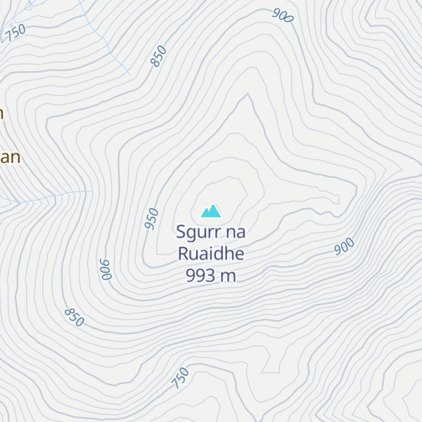 Map of Sgurr na Ruaidhe