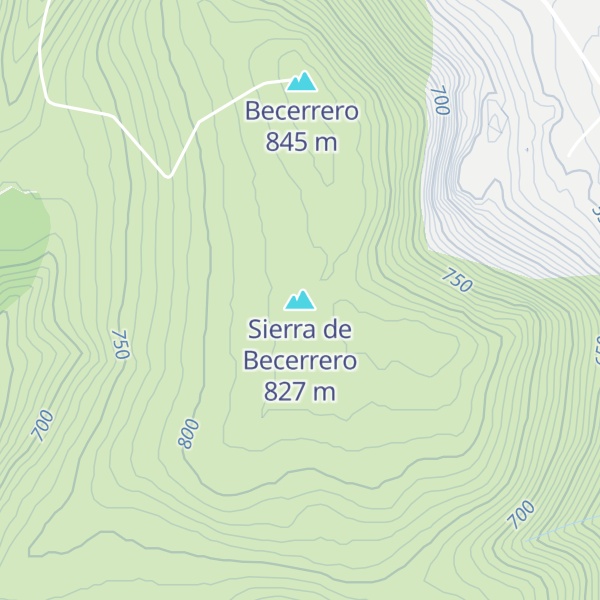 Map of Sierra de Becerrero