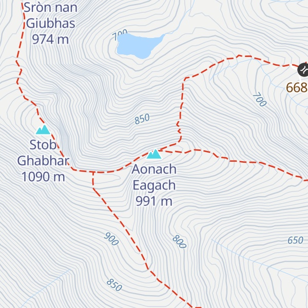 Map of Aonach Eagach