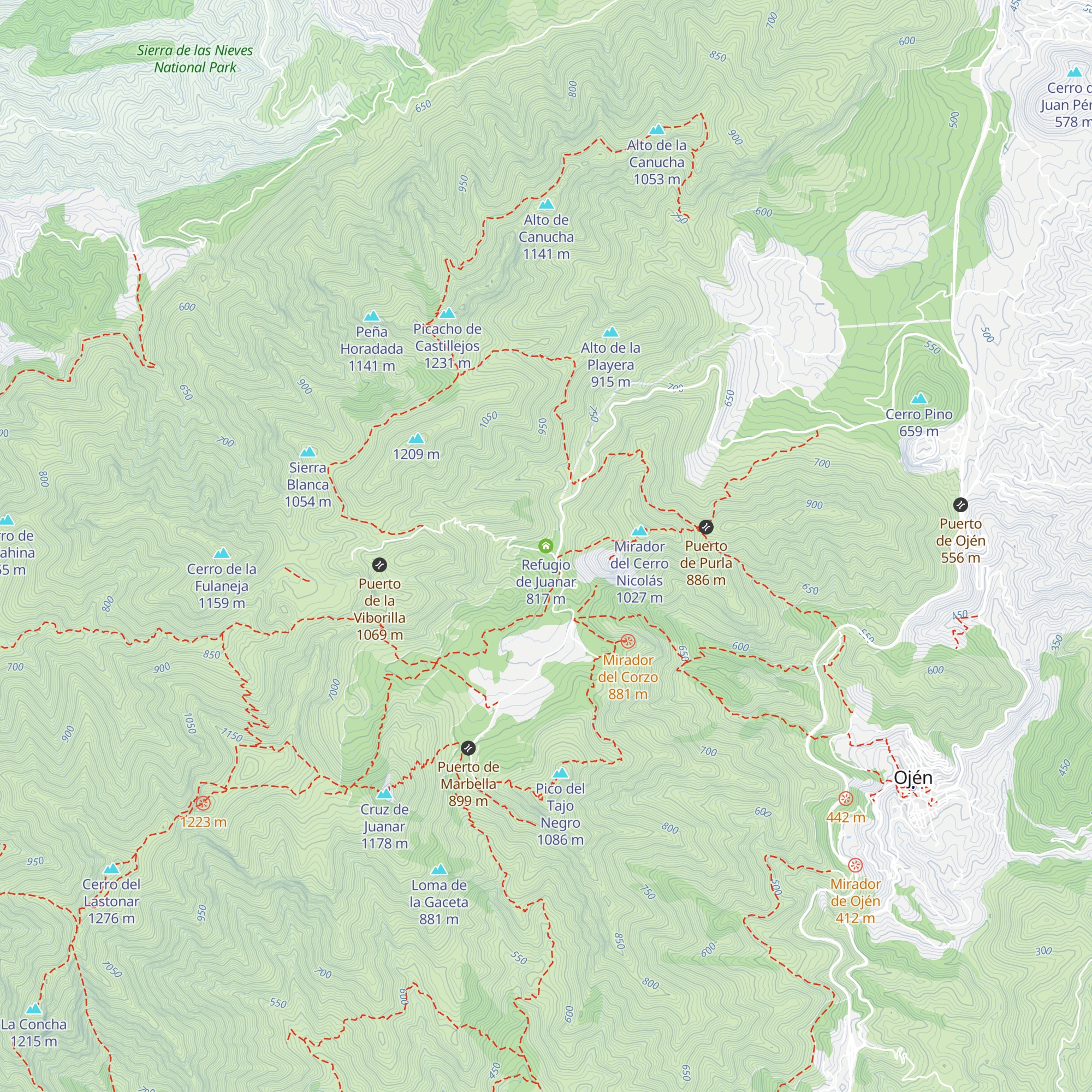 Refugio de Juanar map