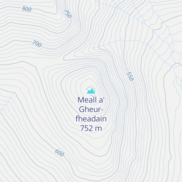 Map of Meall a' Gheur-fheadain