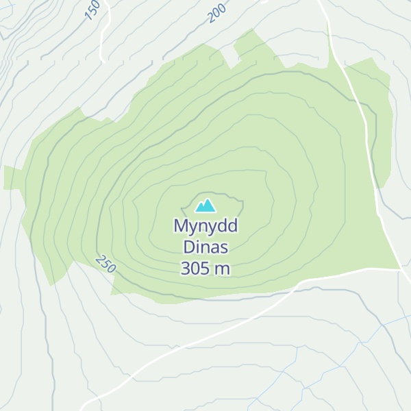 Map of Mynydd Dinas