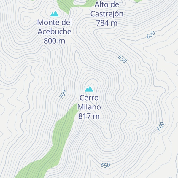 Map of Cerro Milano