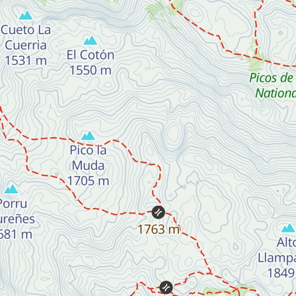 Map of Pico Julagua de Cangas