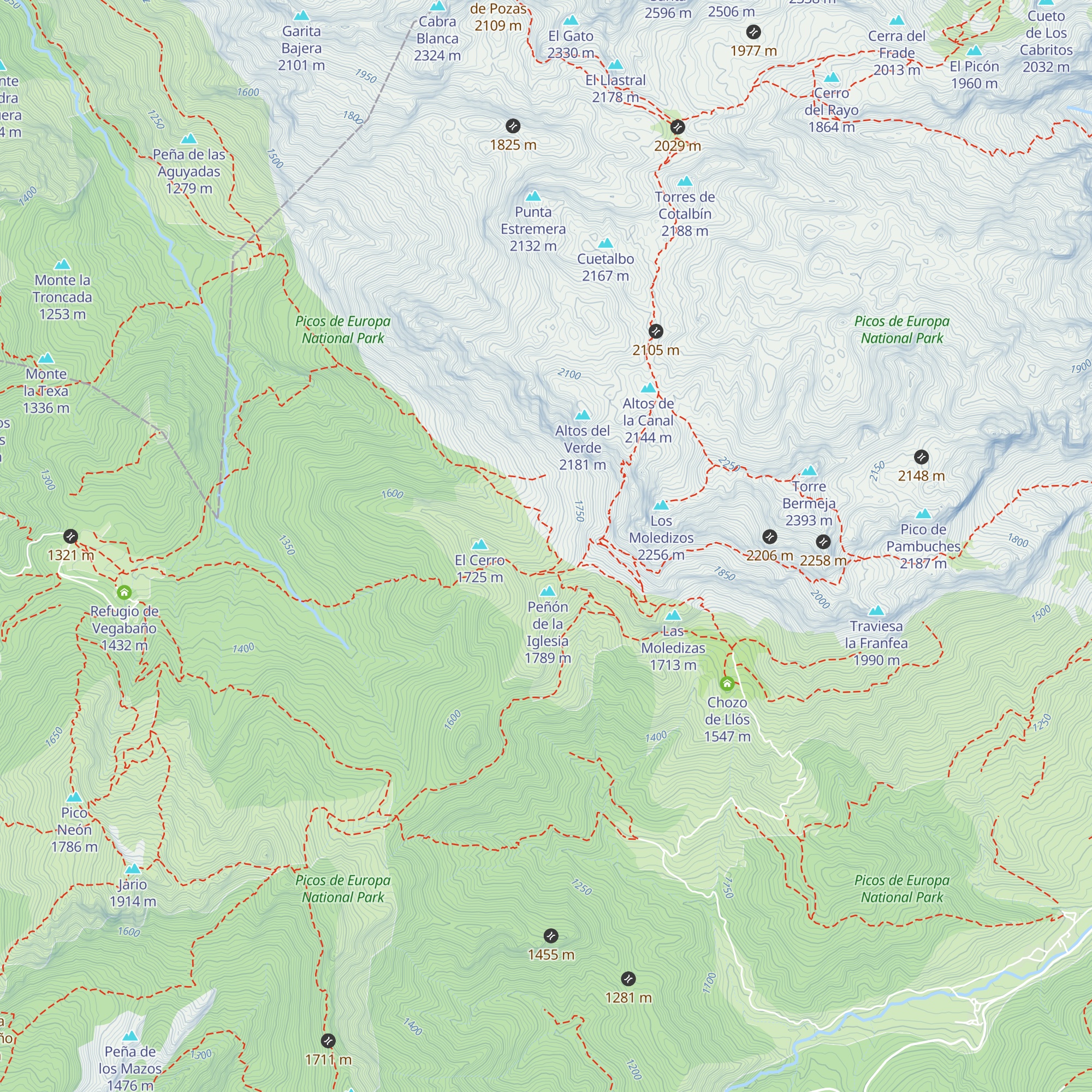 Refugio del Frade map