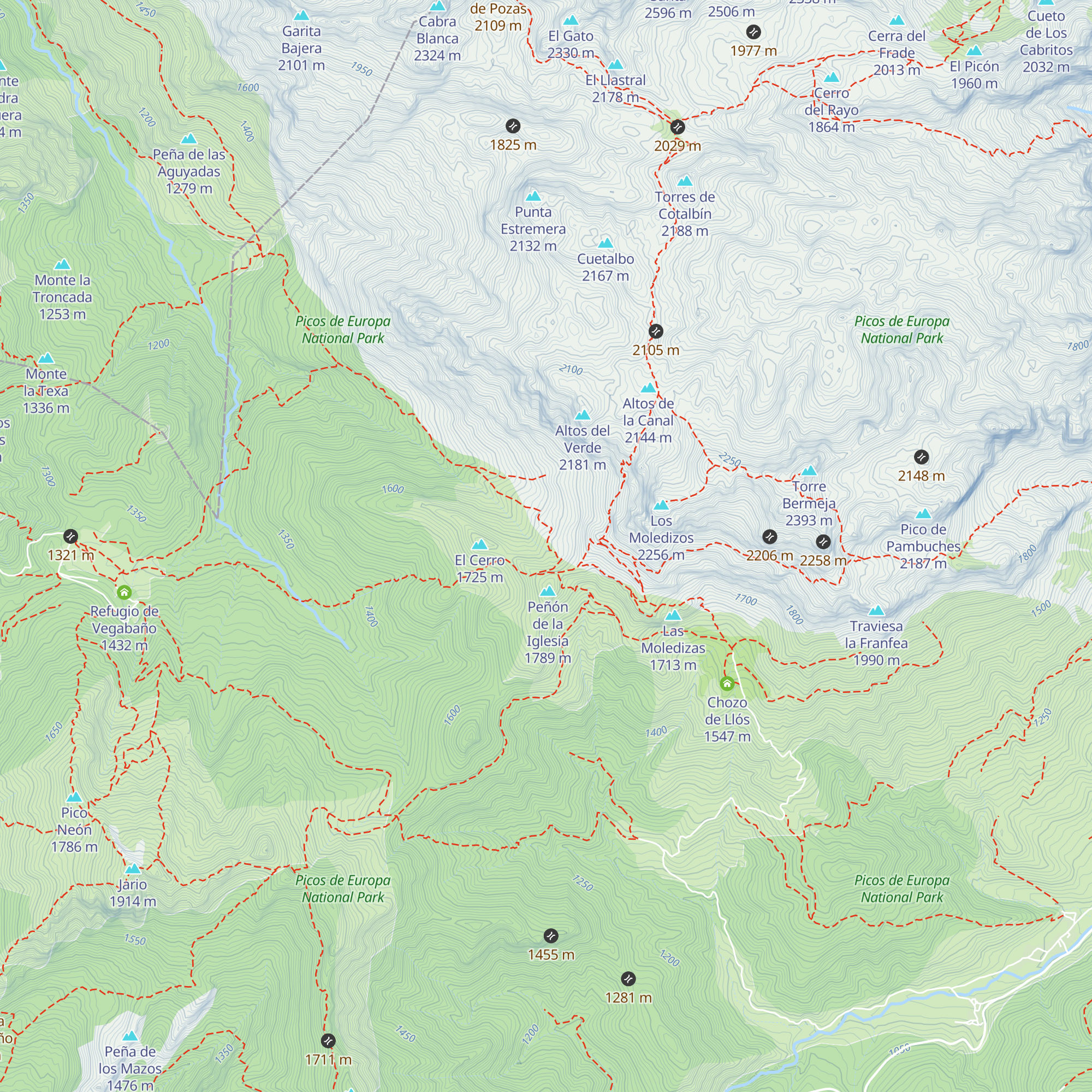 Refugio del Frade map