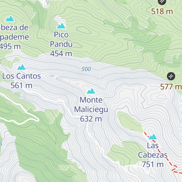 Map of Monte Maliciegu