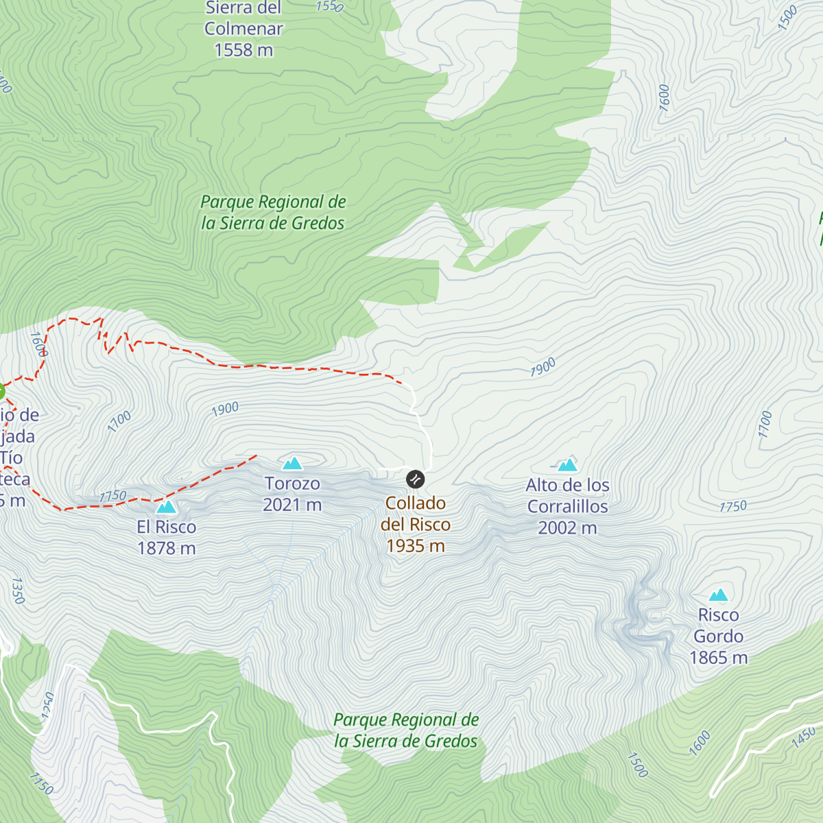 Refugio de los Cervunales map