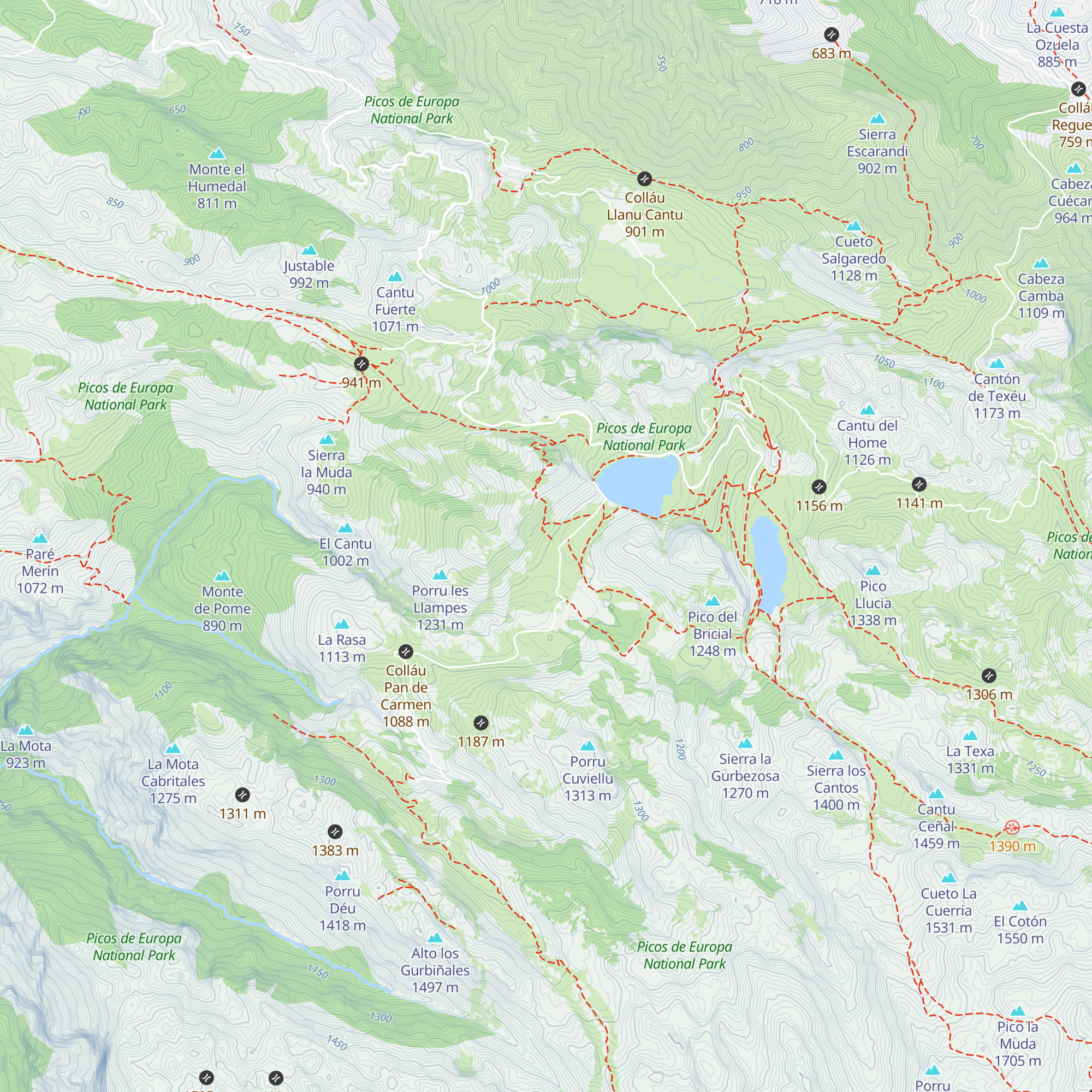 Refugio de la Vega de Enol map