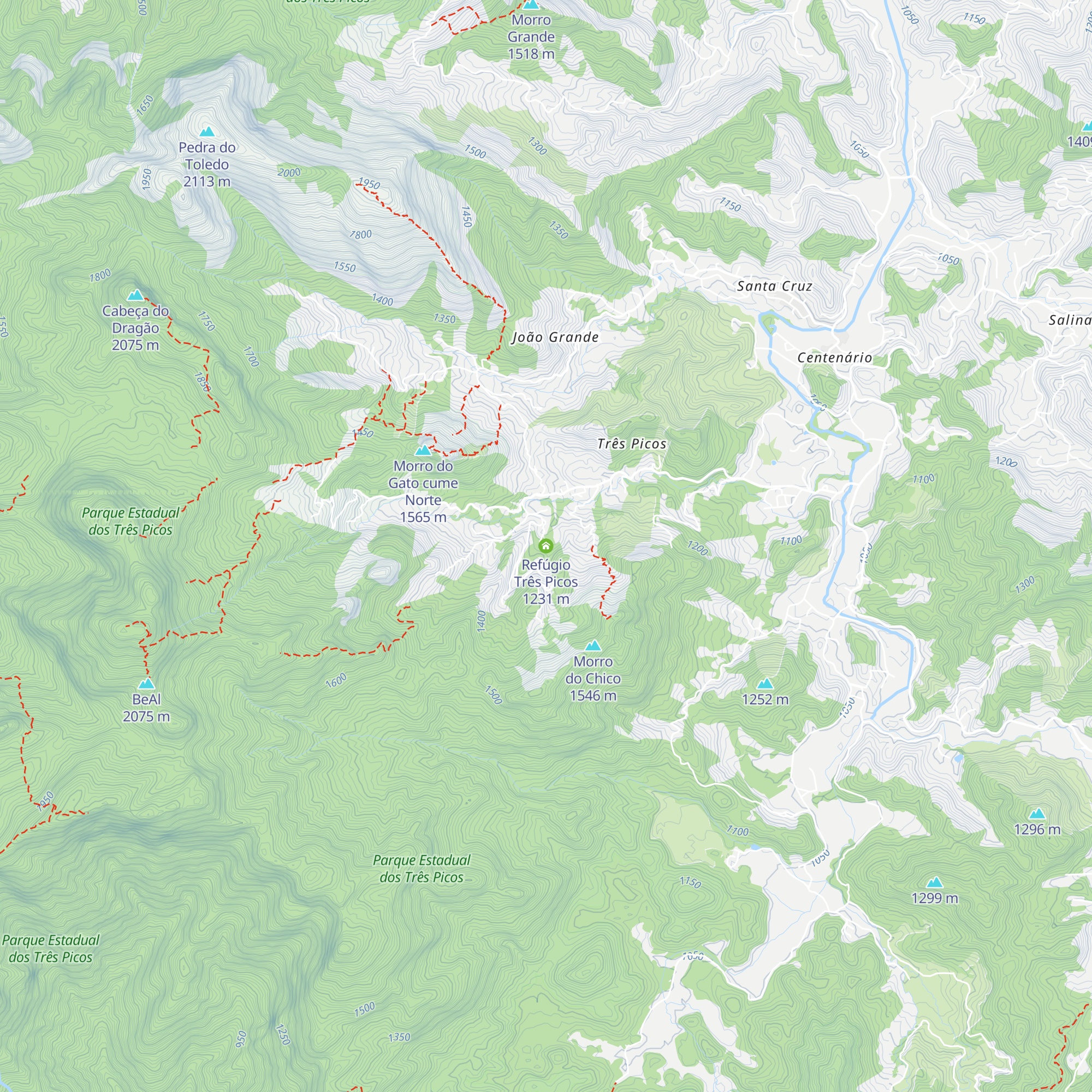 Refúgio Três Picos map