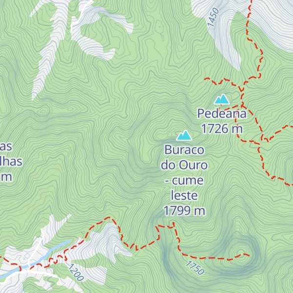 Map of Buraco do Ouro - cume oeste